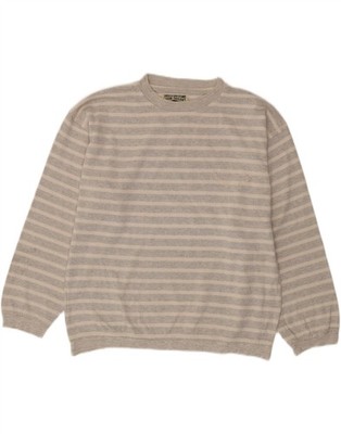 TOM TAILOR Womens Oversized Sweatshirt Jumper UK 14 Medium Grey Striped CZ12