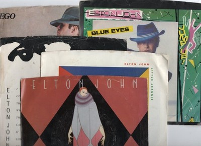 Elton John 10 7'' 45s 11 PS Blue Eyes Ego Kiss The Bride Philadelphia Freedom +++