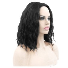 Curly Synthetic Hair Wig for Women Black Short Cosplay Party Wear