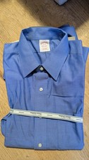 Brooks Brothers Non-Iron Traditional Fit Blue Cotton Dress Shirt 16 35