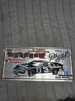 Dale Earnhardt 7 Time Winston Cup NASCAR champion license plate aluminum