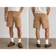 VTG Carhartt USA Duck Canvas Carpenter Shorts Men 37 Tag 38 Brown Workwear Y2K