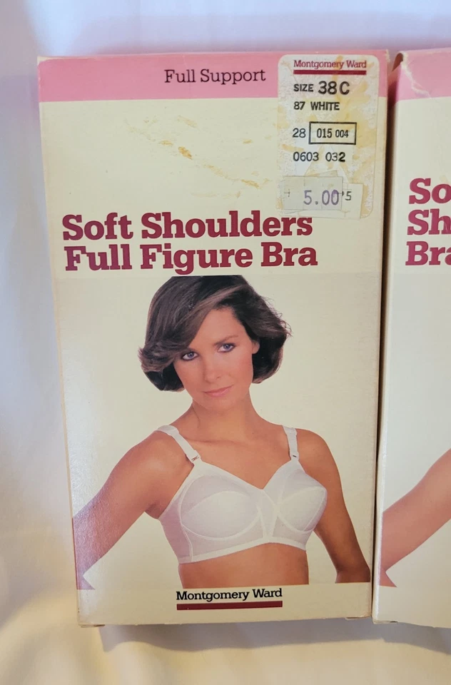 Set of 2 Lot VTG MONTGOMERY WARD WHITE BRA 38 C NIB 28-10603 FULL SUPPORT NEW - Image 2 of 4