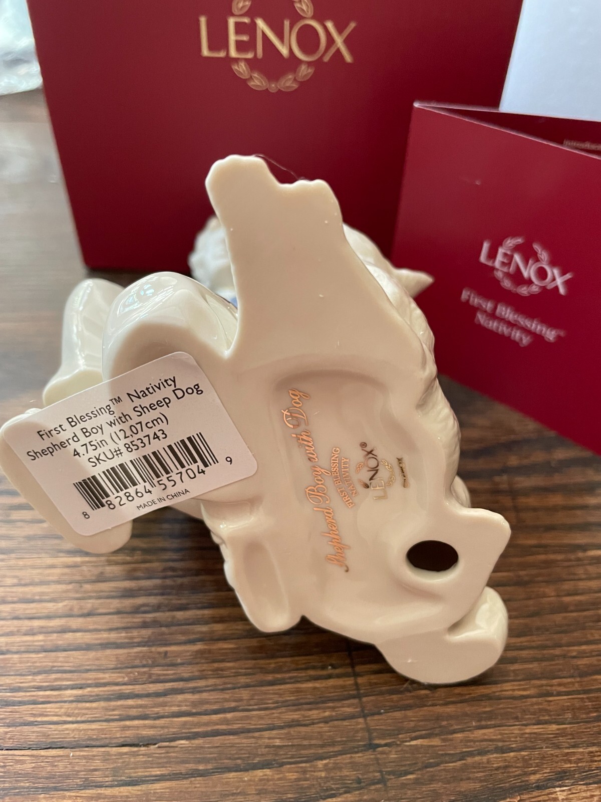 NEW IN BOX LENOX FIRST BLESSINGS NATIVITY SHEPHERD BOY W/SHEEP DOG 4