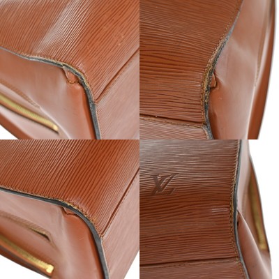 LOUIS VUITTON LV Sorbonne Travel Hand Bag Epi Leather Brown Gold  