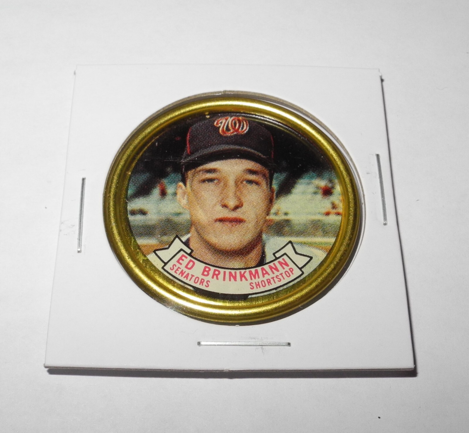 1964 Topps Baseball Coin Pin #108 Ed Brinkman Washington Senators Near Mint