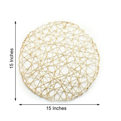 12 pcs 15" wide Round Metallic String Placemats Party Wedding Events Decorations - Picture 6 of 44