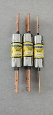 LOT OF THREE BUSSMANN LPS-RK-100SP 100 AMP LOW PEAK FUSES