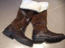 Damen Reitstiefel,HMK Leder- Winterstiefel gefüttert,braun,Größe 37