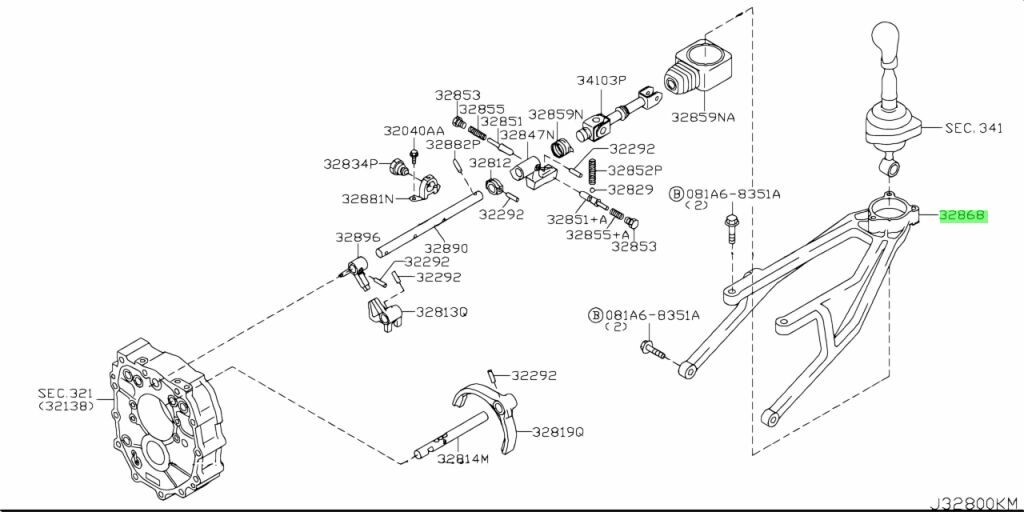 05-08 Genuine OEM Nissan 350Z Z33 G35 Manual Shifter Bracket P/N