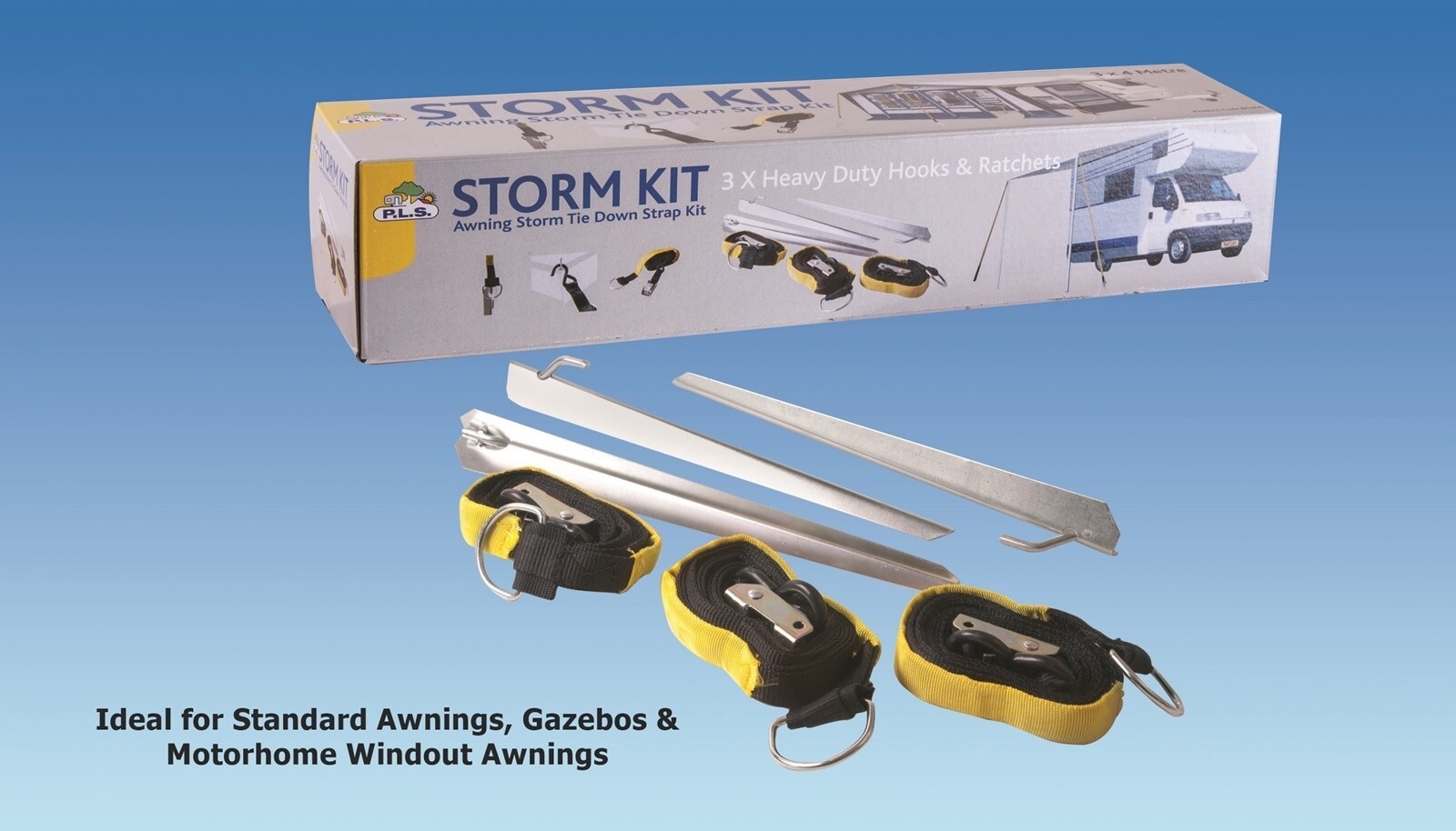 PLS Awning Storm Tie Down Kit - Ideal for awnings, gazebos and wind-out awnings