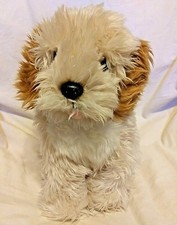 Animal Alley Puppy Dog Brown Cream Tan Sitting Plush Animal 10" Tall 2000