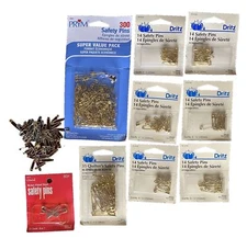 Lot Safety Pins Dritz Prym Clinton Brass Steel Sewing Quilting
