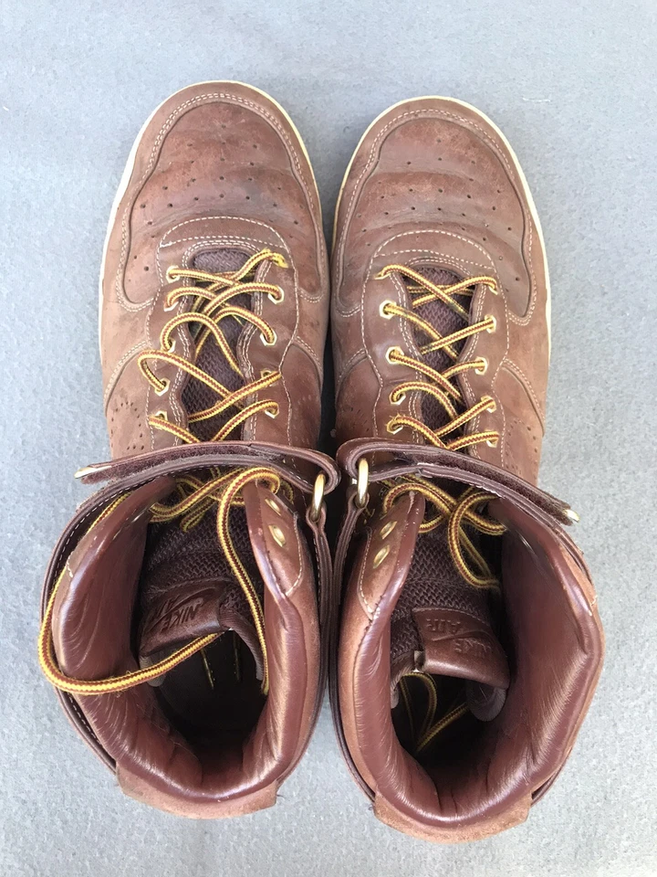 NIKE AIR FORCE 1 MEN US 14 HIGH PREMIUM LE TEAM RED BROWN WHITE 386161-600 C5 - Image 4 of 4