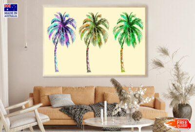 (Laminated) Colorful Trees Watercolor Painting 91x61cm