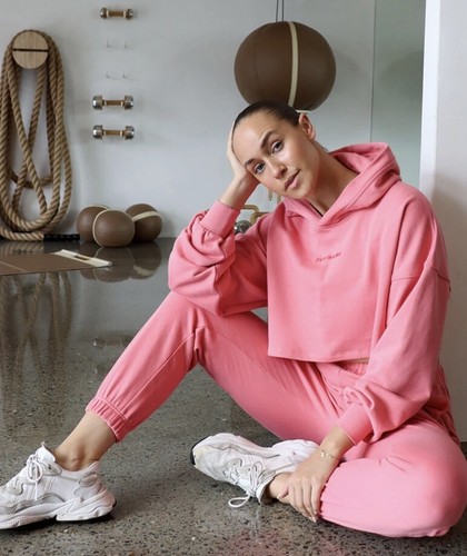 CLEO HARPER size L 14 pink logo cropped OPERA hoodie sweat Shirt - Picture 11 of 23