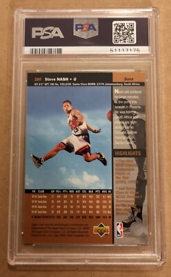 スティーブナッシュNBA 1996-97  PSA8 Topps Chrome PSA 8 💥 STEVE NASH RC 1996-97 Upper Deck #280 Nm- MINT