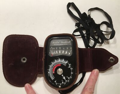 Weston Master II 735 Universal exposure light meter & BROWN DIAMOND CASE VTG USA