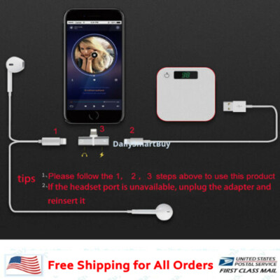 Mini 2 in 1  Dual Audio and Charging Adapter For iPhone X 7 8 Plus 