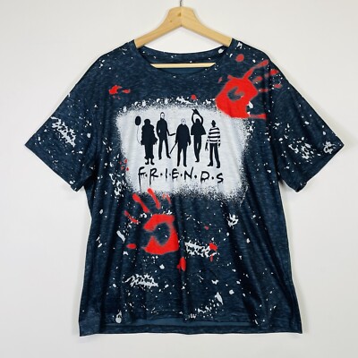 Friends Slasher Movie Freddy Jason It Blood Hand Funny T-Shirt Top Womens 2X