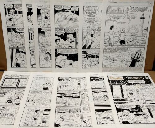 ORIGINAL ART, COMPLETE  11 PG STORY DeCARLO SABRINA #29 "LIGHTHOUSE..." A# 1547 - Picture 1 of 3
