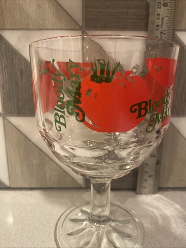 Vintage Bloody Mary Glass Tomato Heavy Goblet Barware Entertaining 6" - Picture 2 of 6