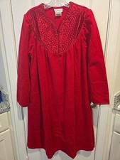 Vtg Appel Long Sleeve Red Zip Up Robe