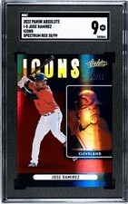 2022 Panini Absolute Jose Ramirez Icons Red Spectrum /99 SGC 9 MINT 
