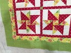 Star Quilt Top Lime Tangerine Lemon Rose & White, New Cotton 55 X 55 Inches — photo 6