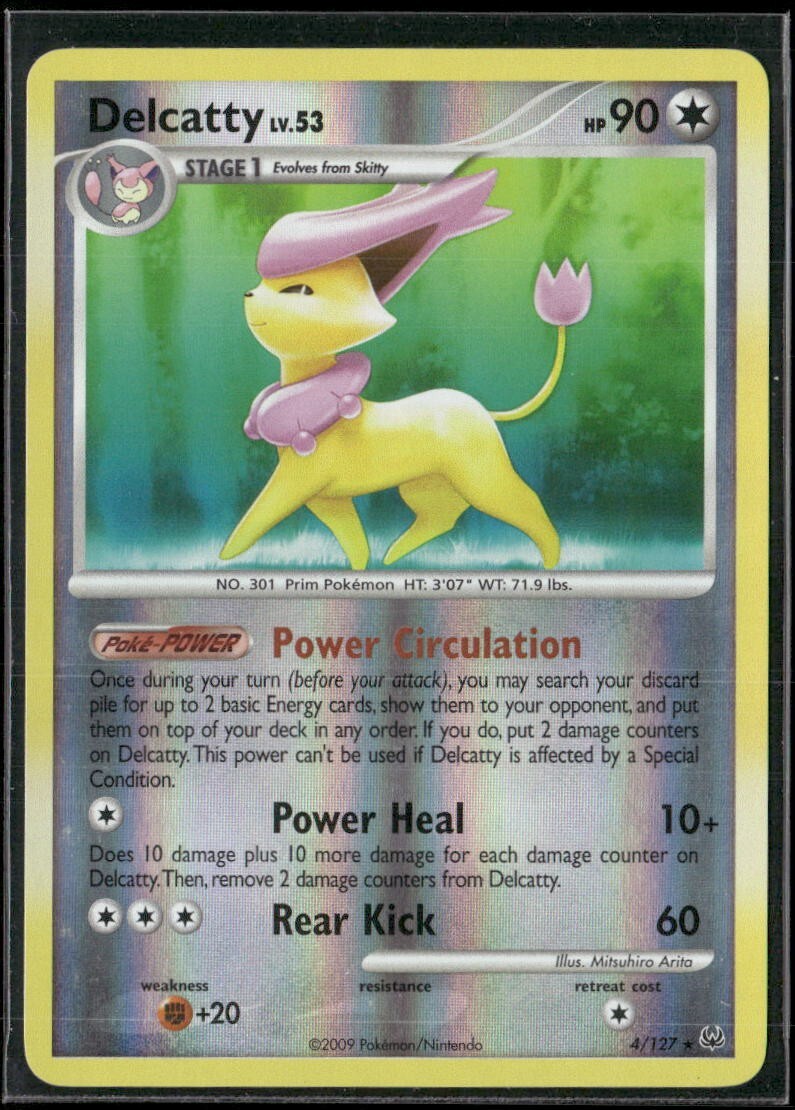 2009 Platinum Set Pokemon Card 004  Delcatty Reverse Foil LP
