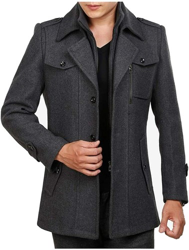 Mens Slim Fit Double Collar Jacket 