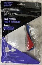 Xertia Fashion Face Masks 3 Pack Adult With Optional Filters Red Black Blue