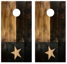 Rustic Texas Flag Cornhole Board Wrap LAMINATED Wrap Decal Vinyl Sticker 3784