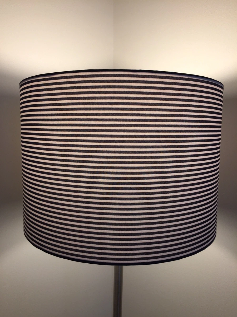 Navy Blue White Pin Stripe Lampshade Handmade Nautical Coastal Nautical Sea Side