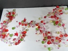 50"  Lighted LED Acrylic Beaded Christmas Wired Garland Battery Operated C345