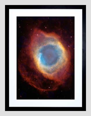 HUBBLE SPACE TELESCOPE VIEW OF THE HELIX NEBULA BLACK FRAMED ART PRINT B12X2383