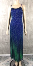 Vintage 90s Y2K Gunne Sax Prom Party Dress Iridecent Lurex Metallic Sz 5/6