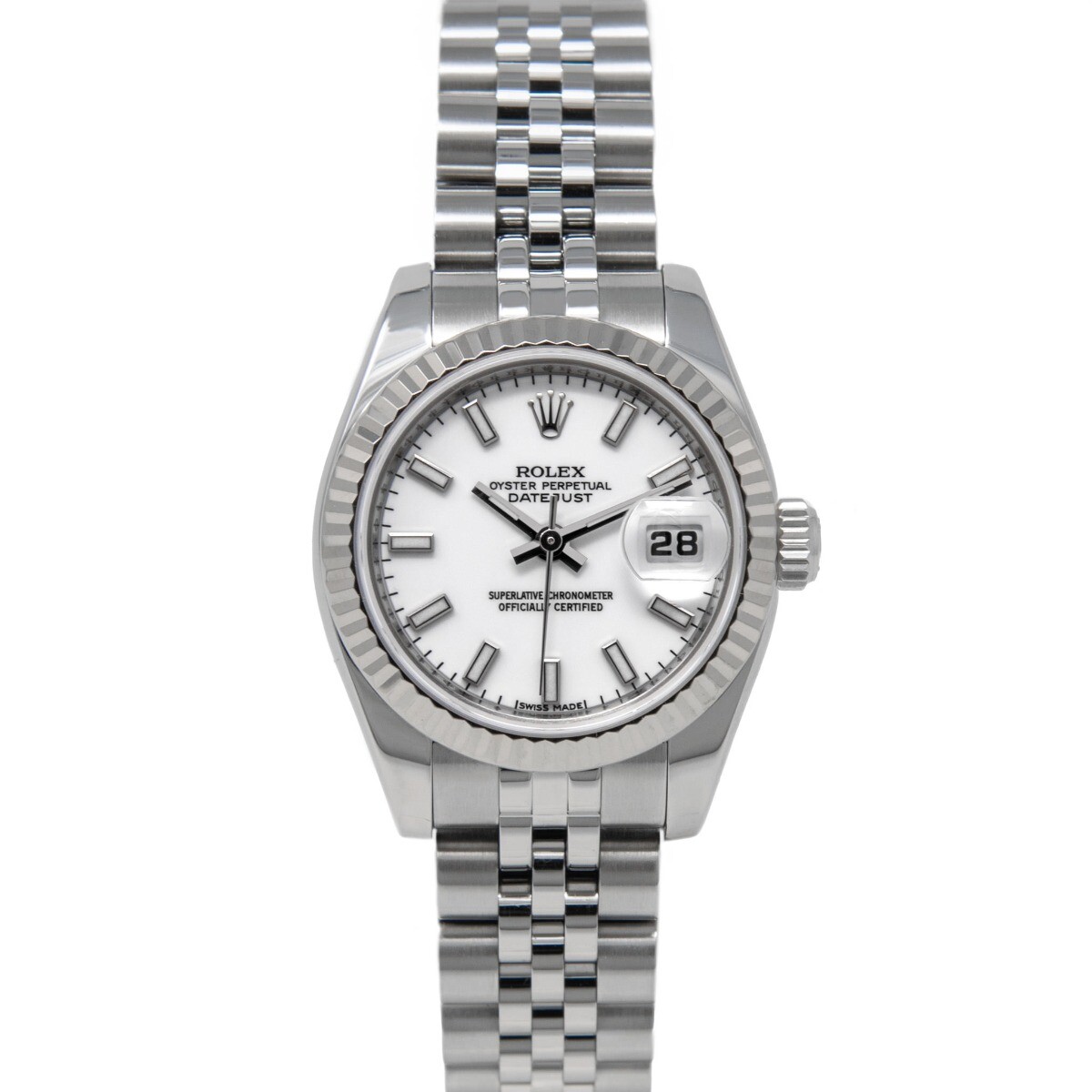 Rolex Lady-Datejust Steel & White Gold 179174 White Index, Jubilee - Pre-owned