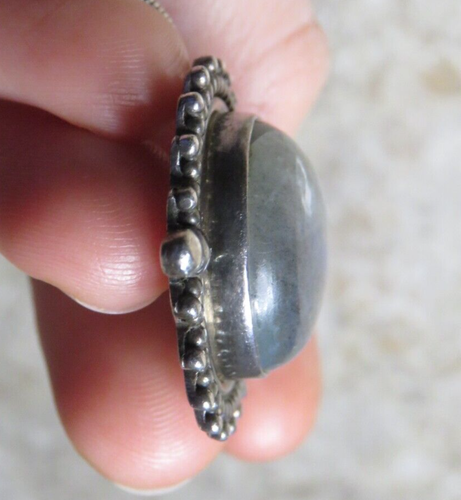 Sterling Silver 925 Glowing Labradorite Moonstone Gemstone Teardrop Necklace 26" - Picture 11 of 24