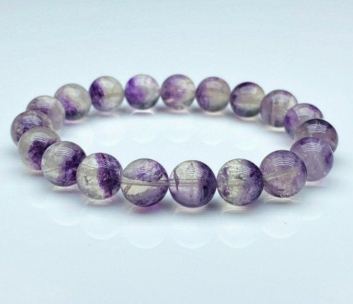 Pulsera de cuentas de cristal de cuarzo Cornucopia fluorita púrpura natural de 10,3 mm C0878 - Imagen 4 de 6