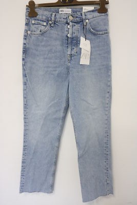 Zara Damen Jeans Trumpet High Rise Ankle Length Blau 668/044/406 Neu 