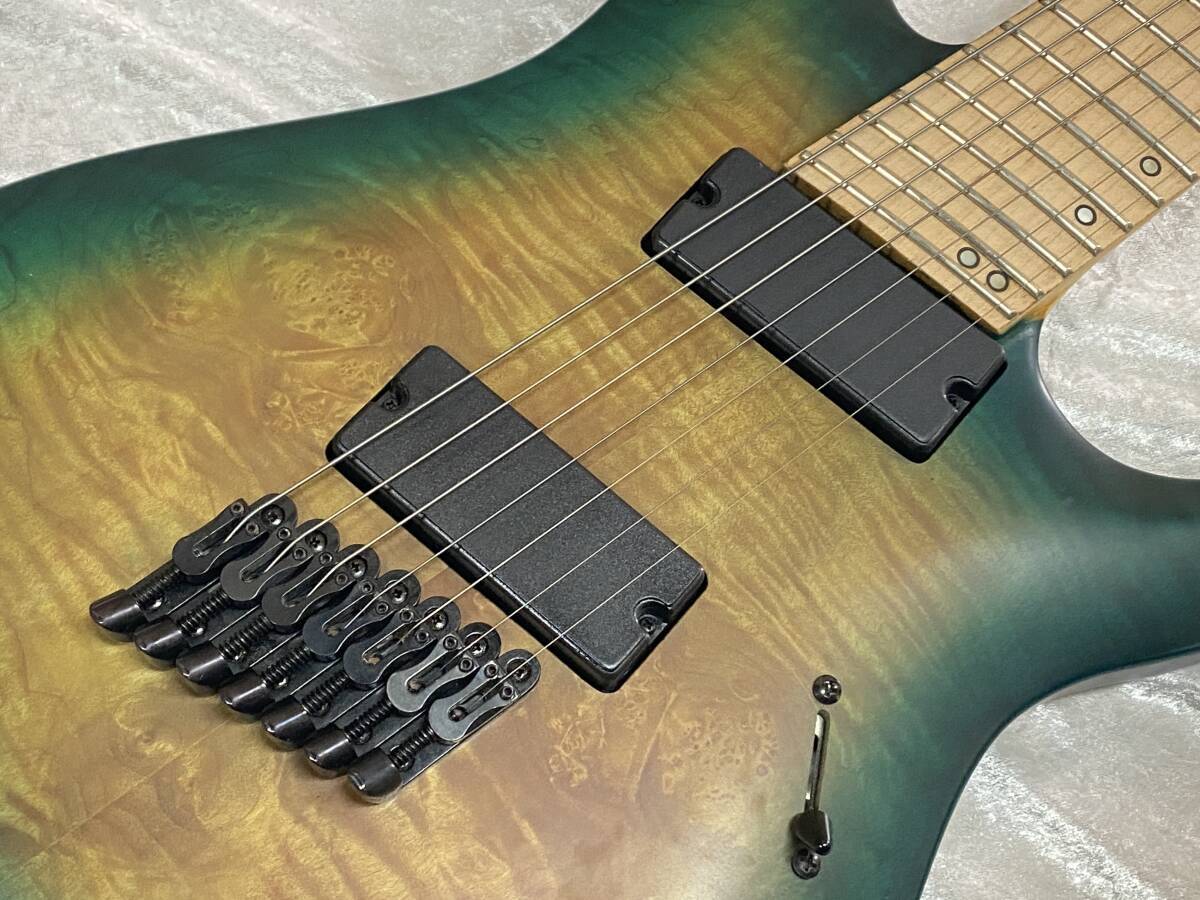 Electric Guitar GfC GNRF7-300 Quilted Top Green Burst Good