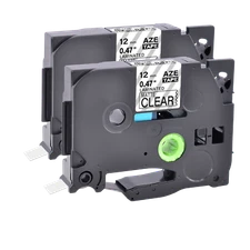 2PK TZ-M31 TZe-M31 Black on Matte Clear Label Tape for Brother P-Touch 12mm 1/2"