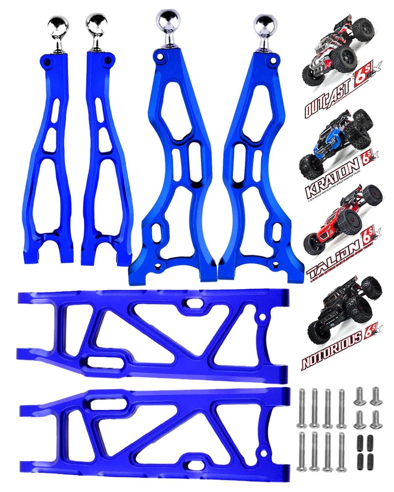 RPM Rear A-arms For 4S V2 ARRMA Kraton And Outcast 81792 (Replacement For ARA330