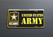 US Army Emblem Embossed Metal License Plate 6 x 12 inches