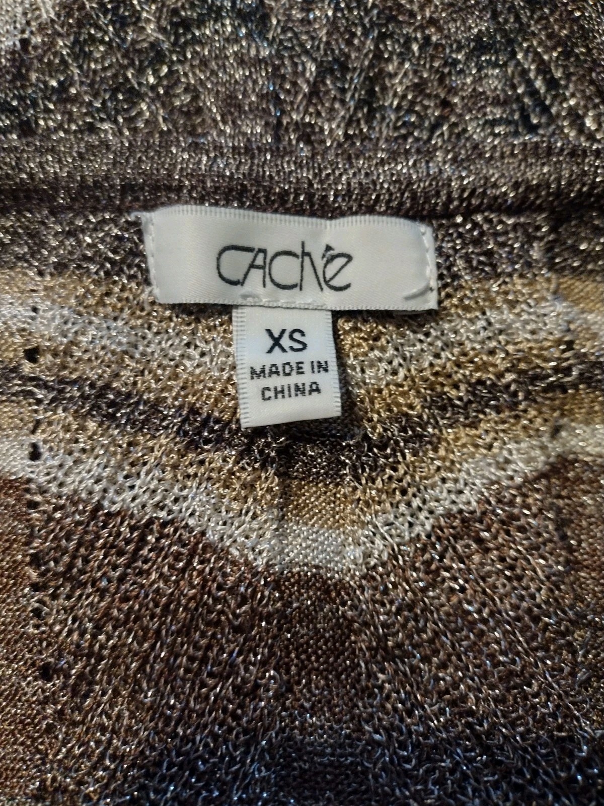 Cache Metallic Zigzag Pattern Top size XS - image 2