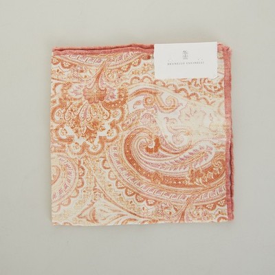 BRUNELLO CUCINELLI 280 $ quadratischer Taschenschal - Seide, doppelseitig