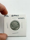 1936 Buffalo Nickel Indian Head US Coin Five Cents Vintage Circulated