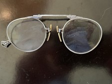 Art Deco folding lorgnette Pince-Nez Glasses/ Spectacles white gold filled 1920s