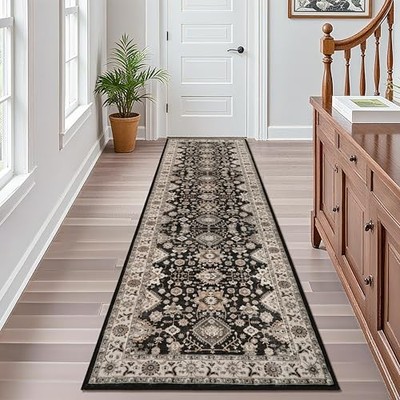 Washable Hallway Runner Rug 3x10: Non Slip Runner Rugs with Rubber Backing 
